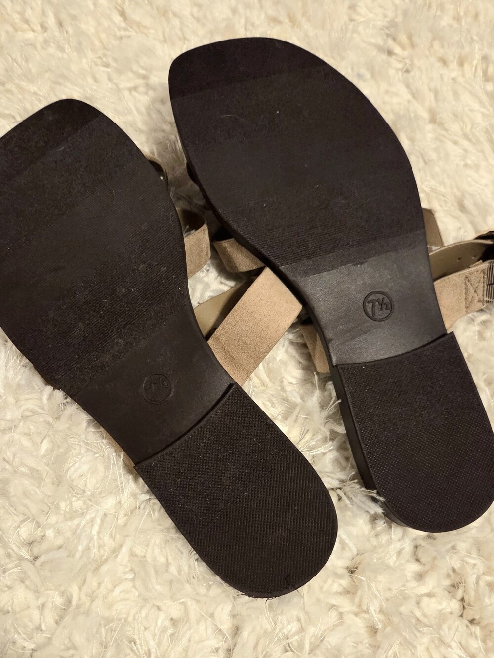 Suede Slide Sandals with Buckle - Picture 3 of 5